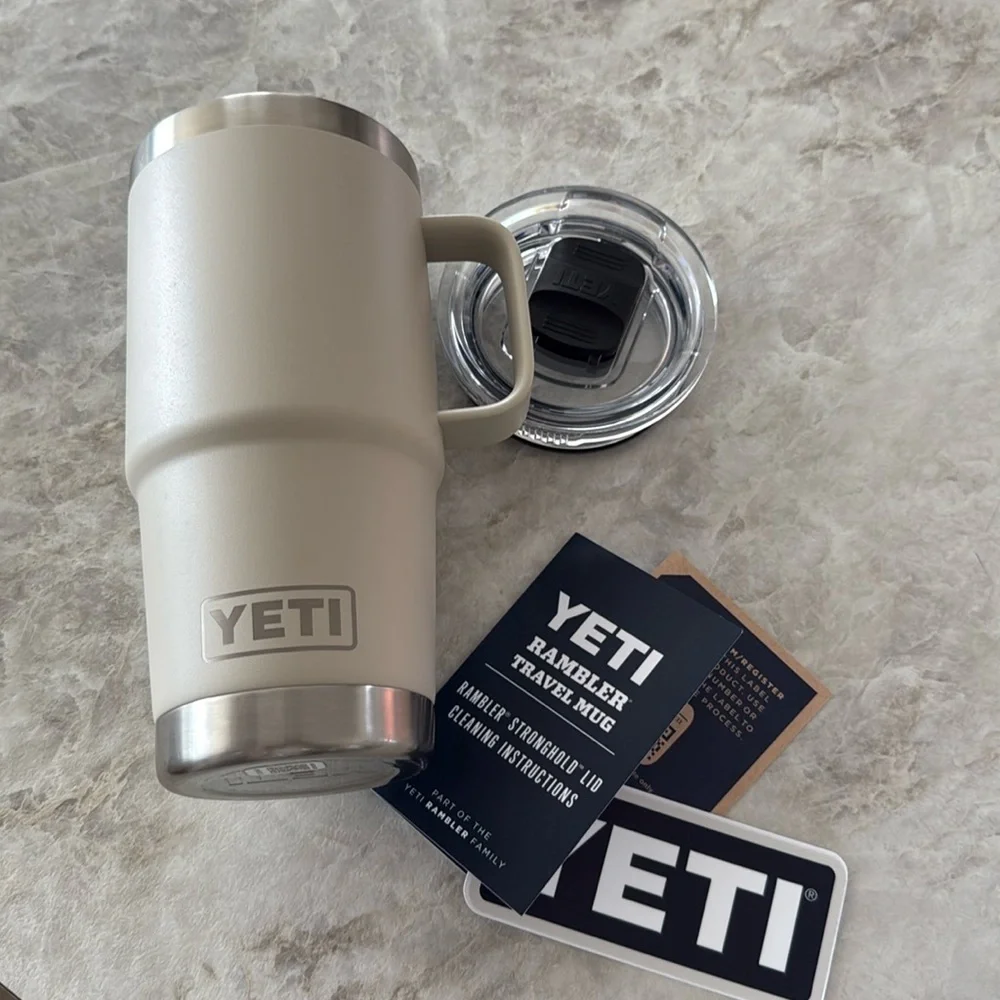YETI RAMBLER 20 OZ TRAVEL MUG
WITH STRONGHOLD LID CAPE TAUPE - Picture 13 of 14